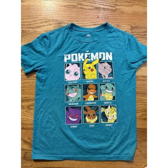 Pokemon Other - Pokemon Unisex Kids Teal Short Sleeve T Shirt Graphic Printed Pullover Size L